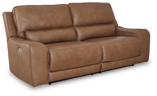 DeepWakes - Caramel - 2 Seat Power Reclining Sofa Adjustable Headrest - Hornell Furniture Outlet
