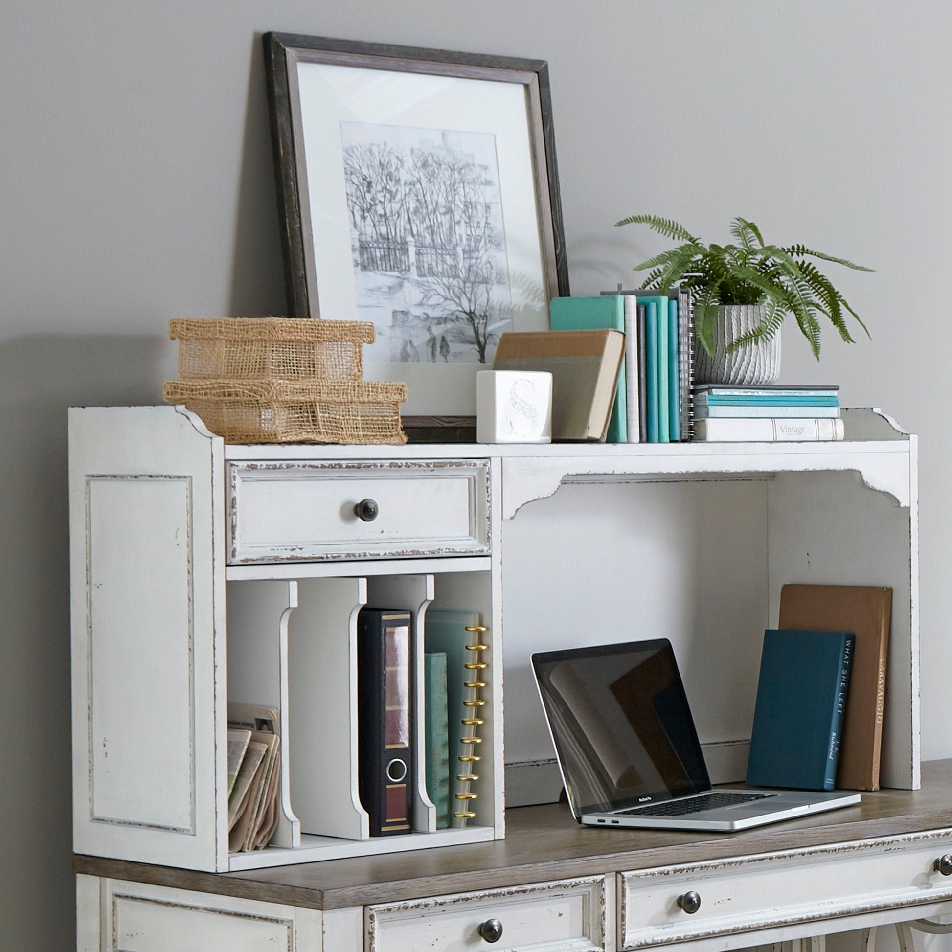 Magnolia Manor - Hutch - White - Hornell Furniture Outlet