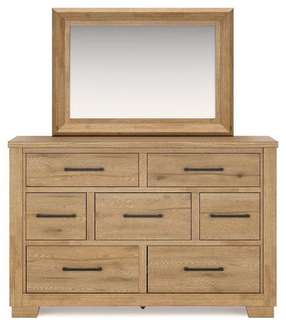 Galliden - Light Brown - Dresser And Mirror - Hornell Furniture Outlet