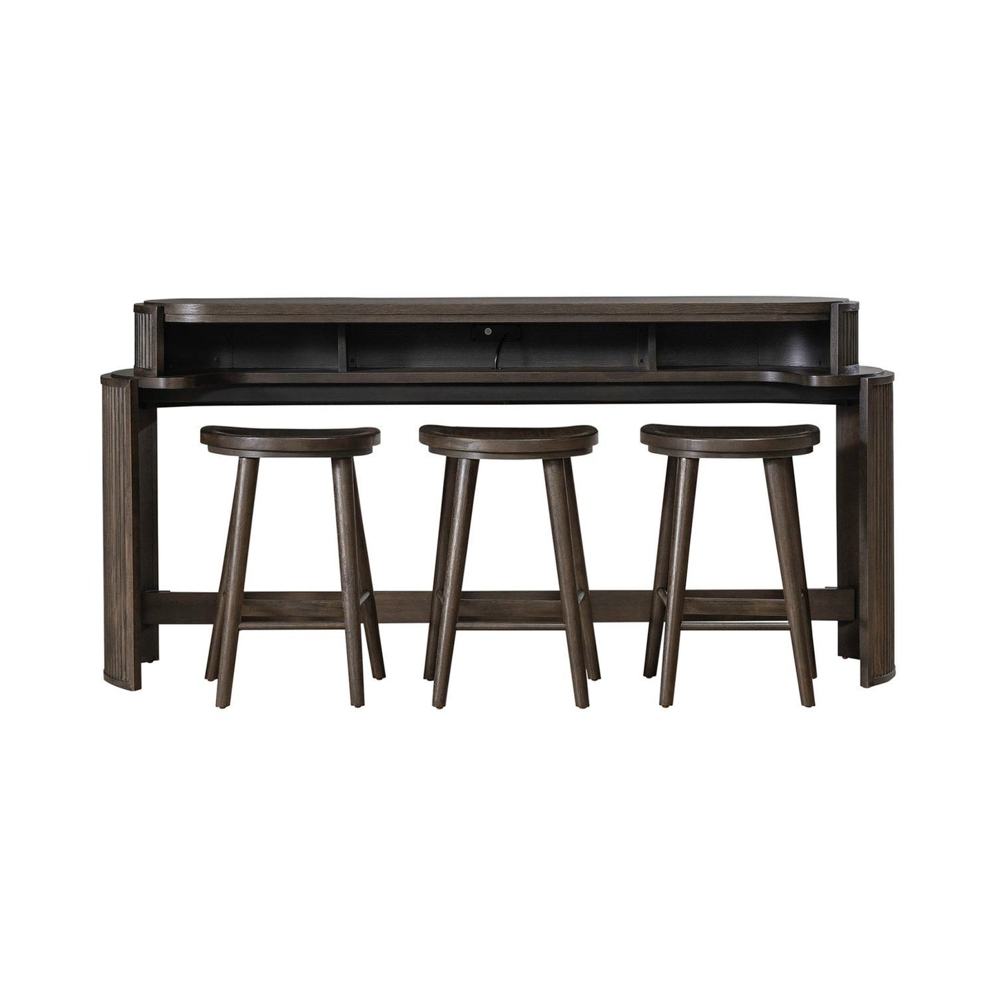 City View - 4 Piece Table Set (Console Bar Table & 3 Console Stools) - Coffee Bean - Hornell Furniture Outlet