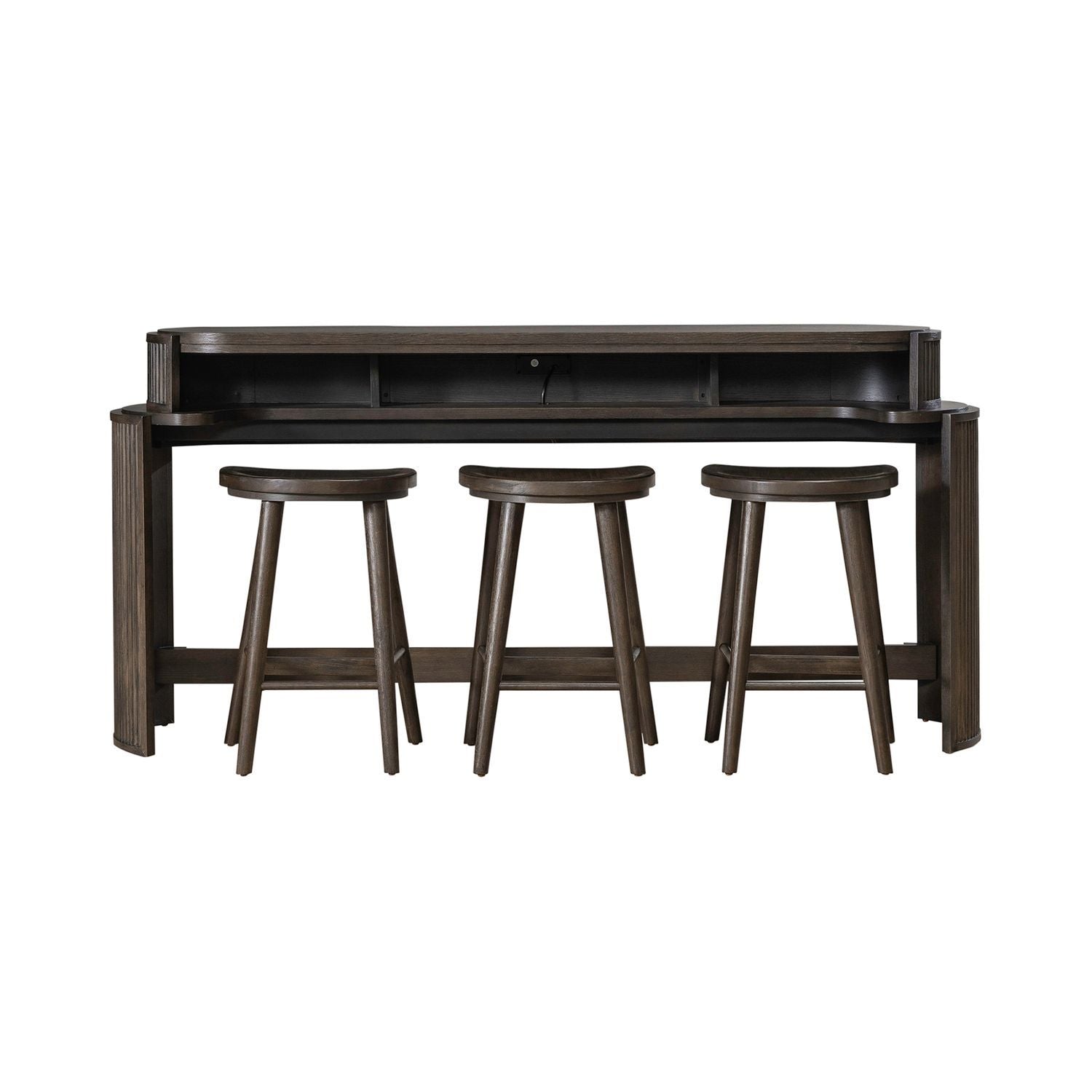 City View - 4 Piece Table Set (Console Bar Table & 3 Console Stools) - Coffee Bean - Hornell Furniture Outlet