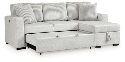 Wohlen - 2 - Piece Sectional With Pop Up Sleeper And LAF Corner Chaise - Alloy - Hornell Furniture Outlet