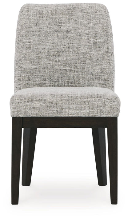 Burkhaus - Dining UPH Side Chair (Set of 2) - Beige / Dark Brown - Hornell Furniture Outlet