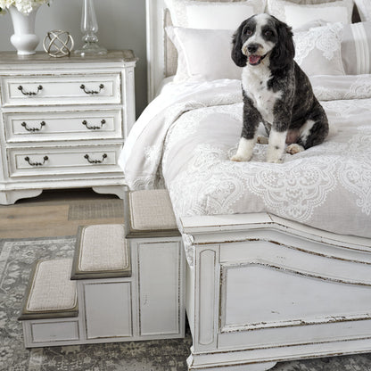 Magnolia Manor - Pet Steps - White - Hornell Furniture Outlet
