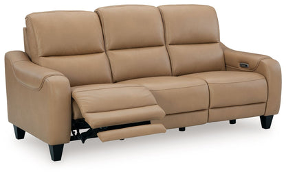 Mosswell - Power Reclining Sofa With Adj Headrest - Toffee - Hornell Furniture Outlet