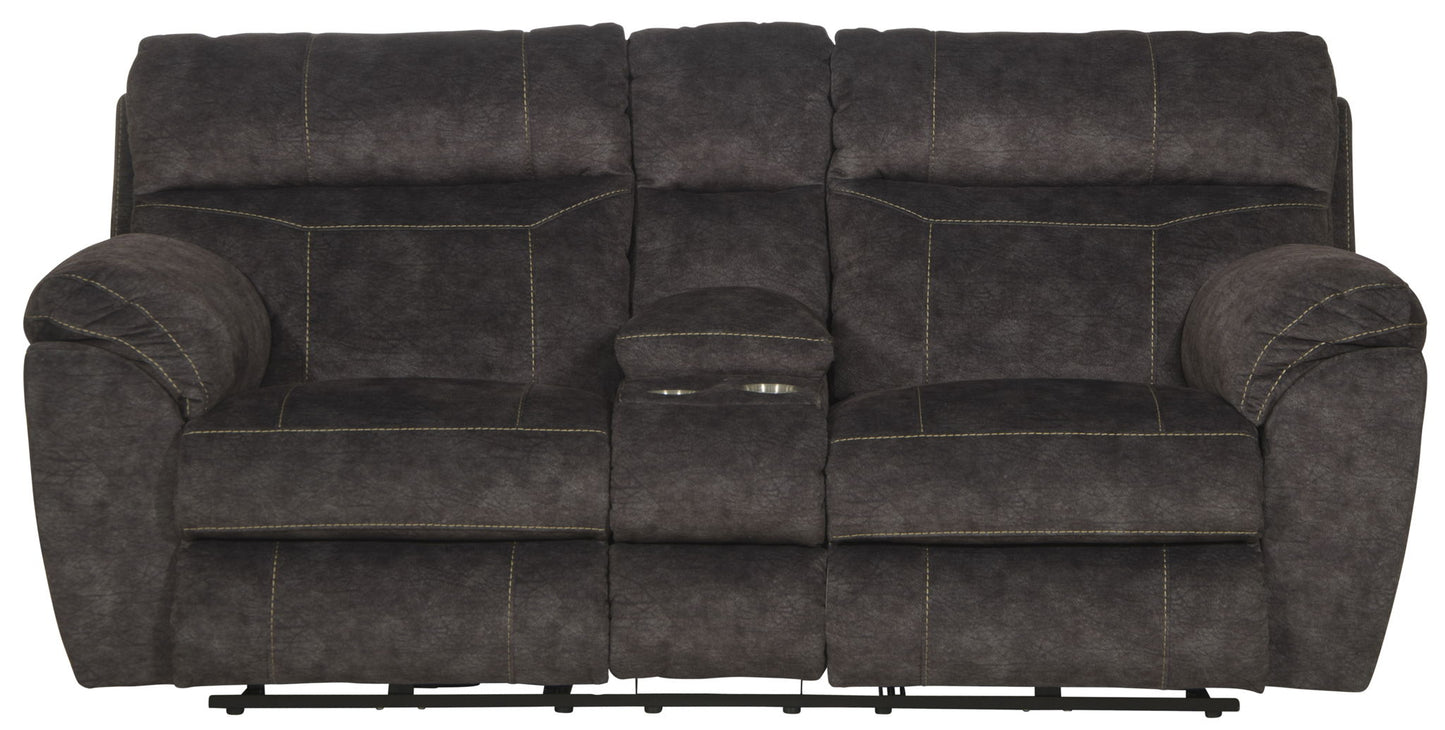 Sedona - Power Headrest Lay Flat Reclining Console Loveseat With Storage & Cupholders - Hornell Furniture Outlet