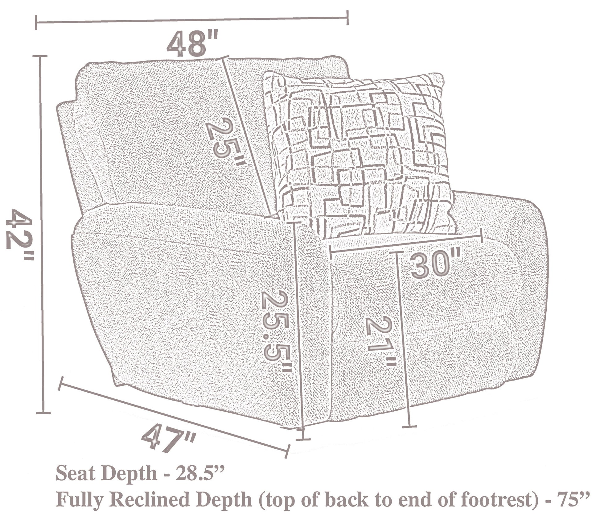 Maxwell - Power Deep Seat Lay Flat Recliner - Hornell Furniture Outlet