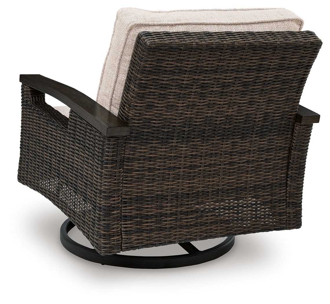 Monterey Point - Swivel Lounge Chair (Set of 2) - Dark Brown - Hornell Furniture Outlet