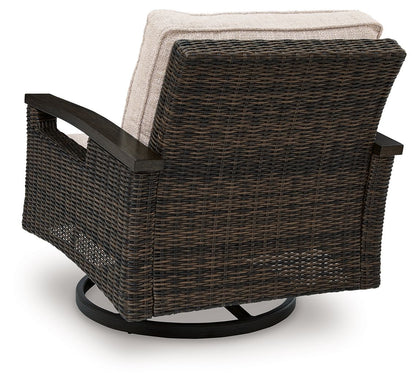 Monterey Point - Swivel Lounge Chair (Set of 2) - Dark Brown - Hornell Furniture Outlet