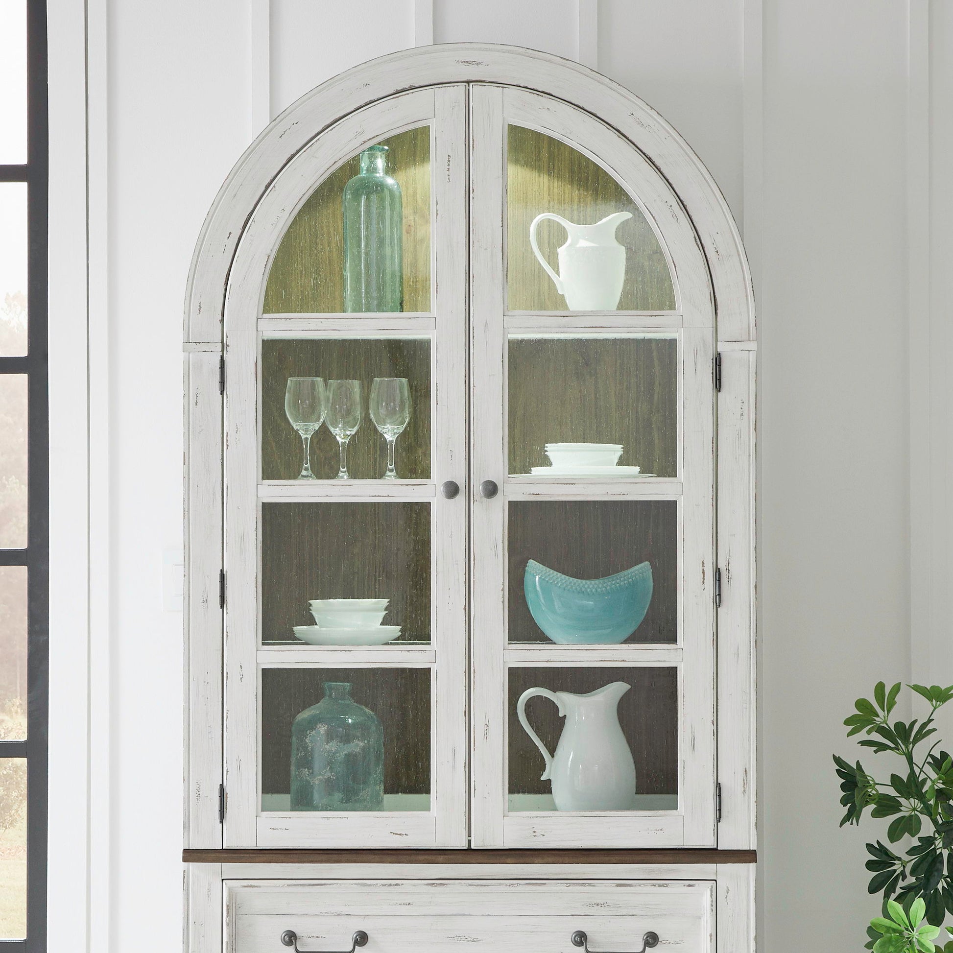 River Place - Curio Hutch - White - Hornell Furniture Outlet