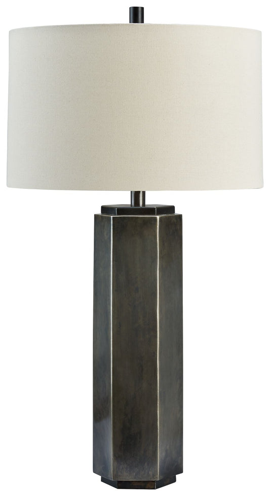 Dirkton - Antique Pewter Finish - Metal Table Lamp - Hornell Furniture Outlet
