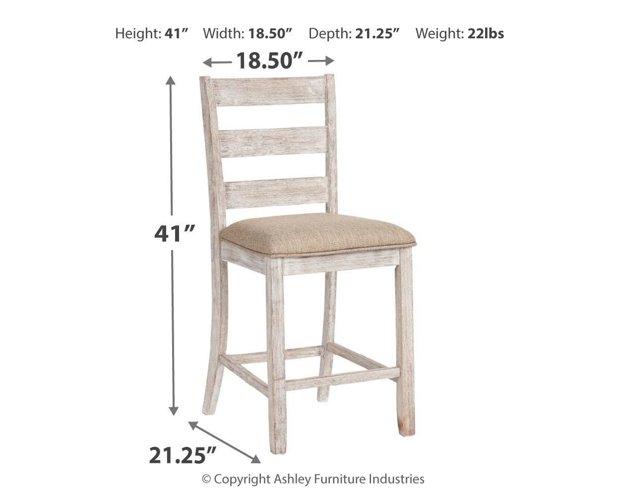 Skempton - White - Upholstered Barstool (Set of 2) - Hornell Furniture Outlet