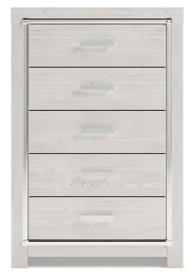 Altyra - White - Five Drawer Chest - Hornell Furniture Outlet