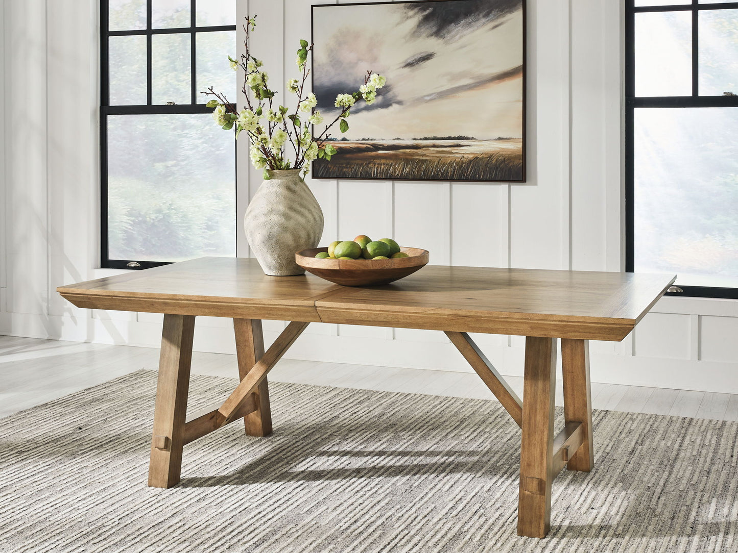 Ridgester - Rectangular Dining Room Extension Table - Light Brown - Hornell Furniture Outlet