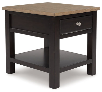 Drazmine - Brown - Rectangular End Table - Hornell Furniture Outlet