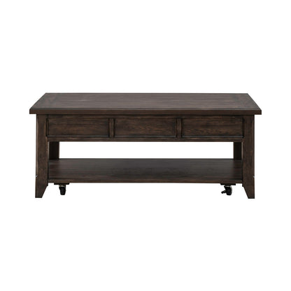 Paradise Valley - Lift Top Cocktail Table - Dark Brown - Hornell Furniture Outlet