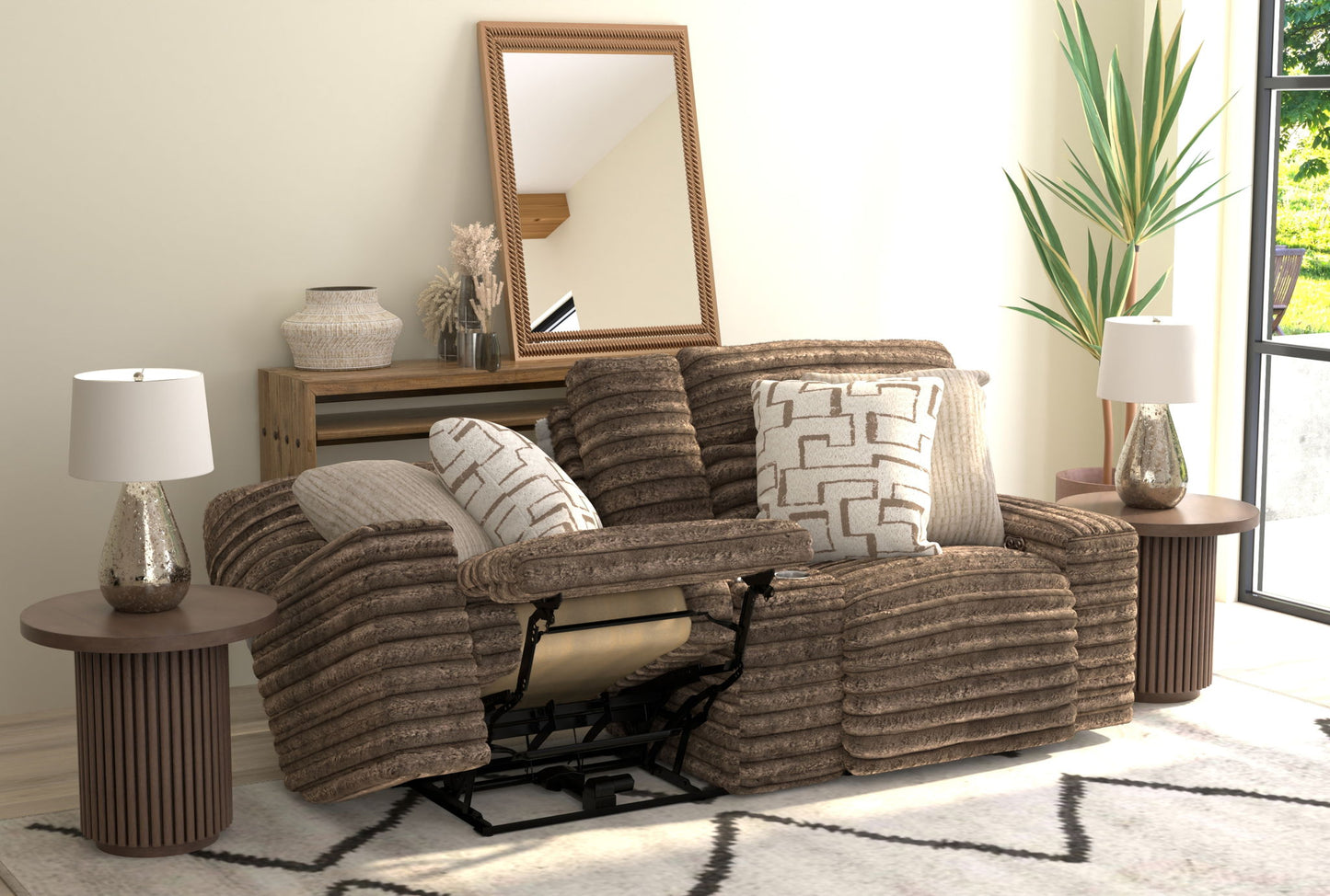 Lynx - Power Reclining Console Loveseat With Zero Gravity - Hornell Furniture Outlet