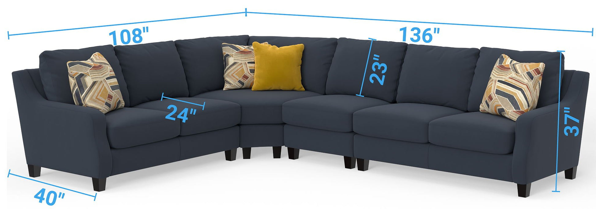 Foley - Sectional With Comfort Coil Seating And 4 Included Accent Pillows - Hornell Furniture Outlet