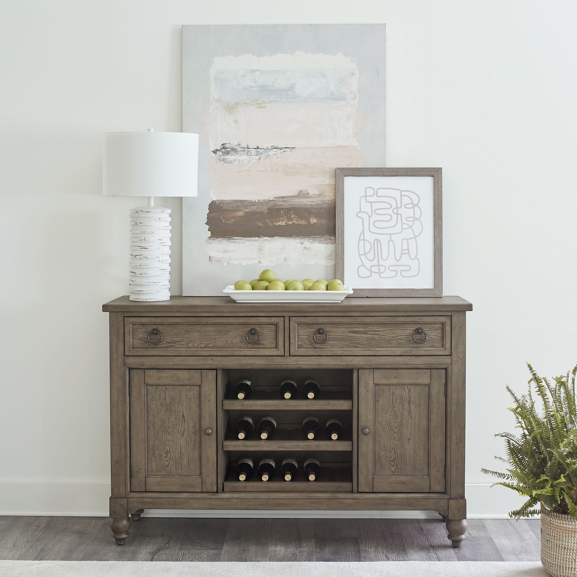 Americana Farmhouse - Buffet - Light Brown - Hornell Furniture Outlet
