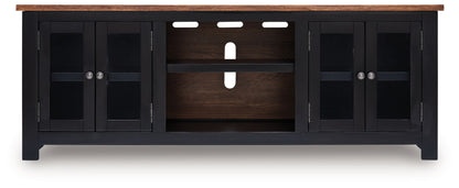 Wildenauer - Brown / Black - XL TV Stand With Fireplace Option - Hornell Furniture Outlet