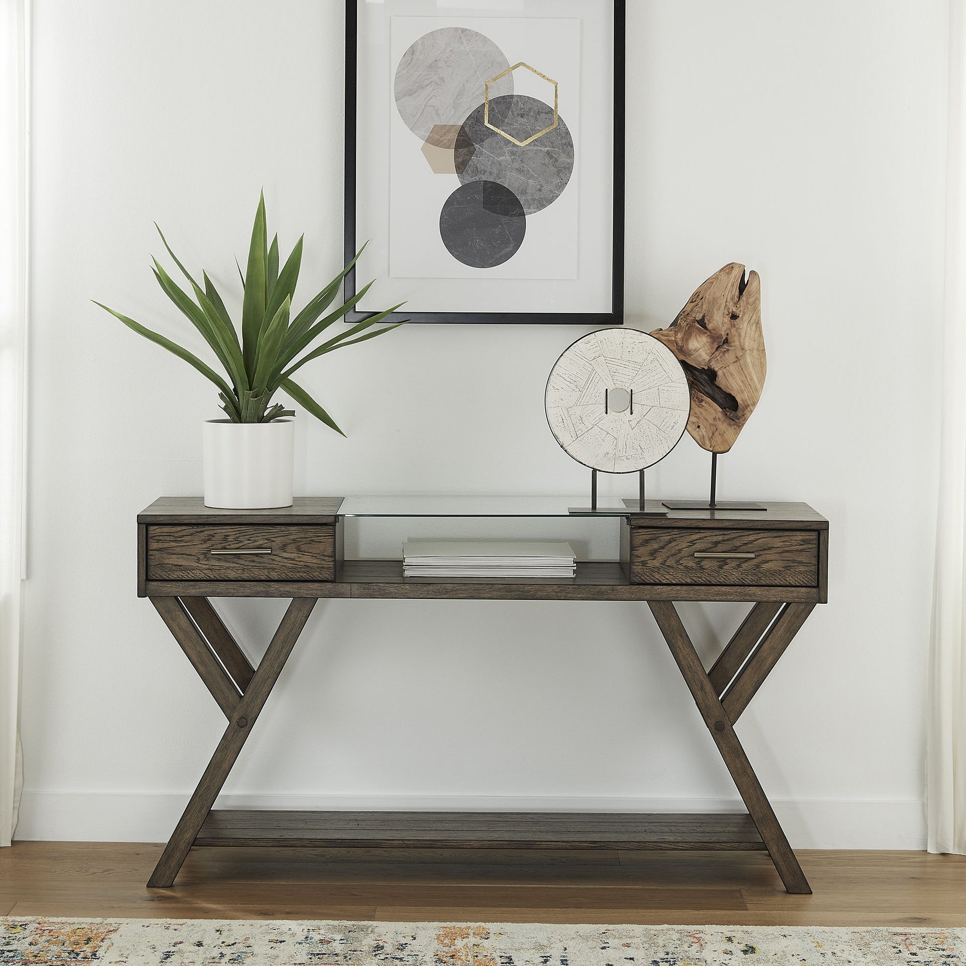 Lennox - Drawer Sofa Table - Dark Brown - Hornell Furniture Outlet