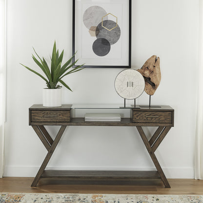 Lennox - Drawer Sofa Table - Dark Brown - Hornell Furniture Outlet