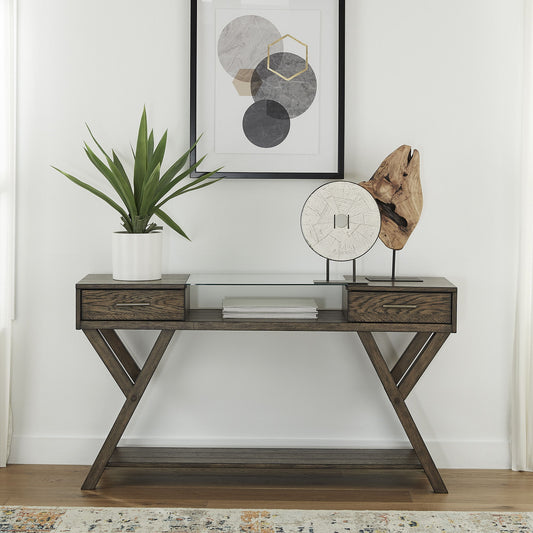 Lennox - Drawer Sofa Table - Dark Brown - Hornell Furniture Outlet