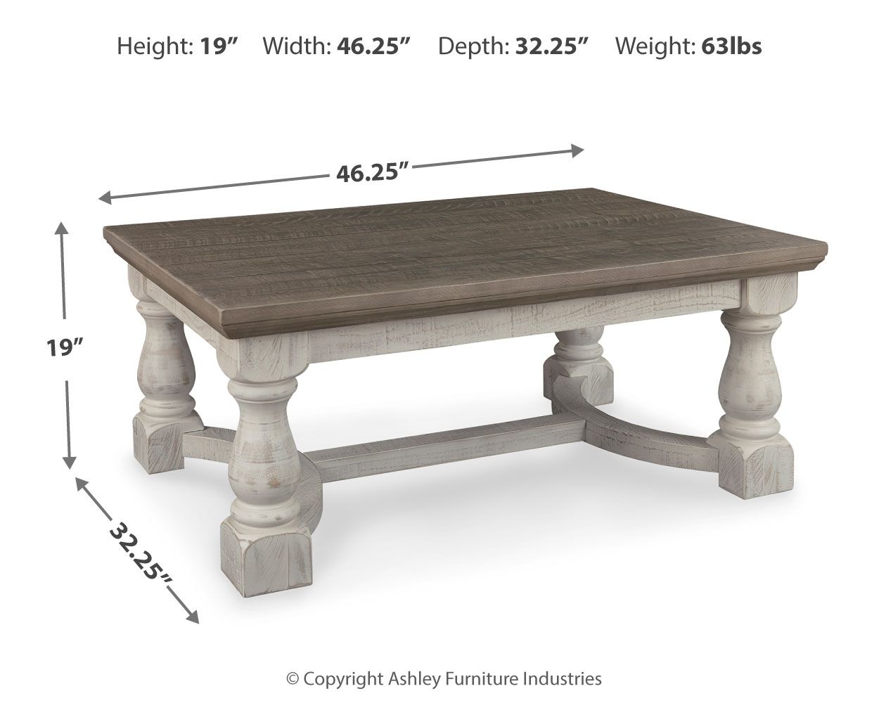 Havalance - Rectangular Cocktail Table - Gray / White - Hornell Furniture Outlet