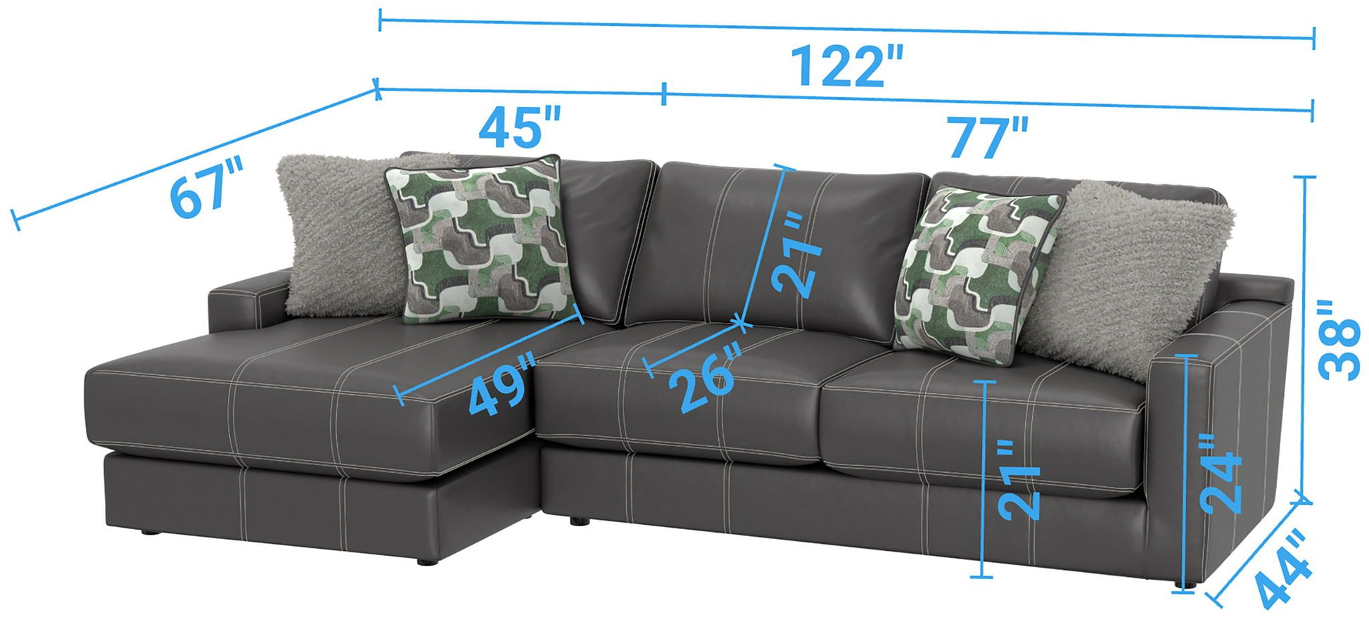 Minori - Italian Leather Sectional - Hornell Furniture Outlet