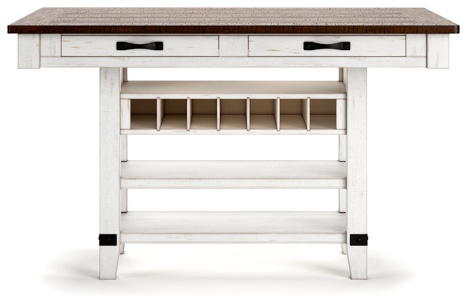Valebeck - Rect Dining Room Counter Table With Wine Rack - Hornell Furniture Outlet