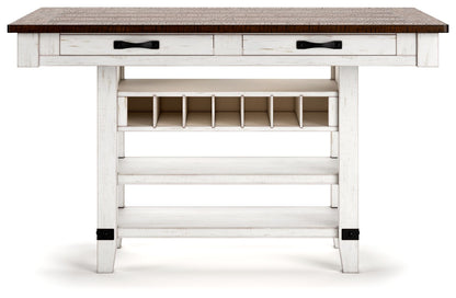 Valebeck - Rect Dining Room Counter Table With Wine Rack - Hornell Furniture Outlet
