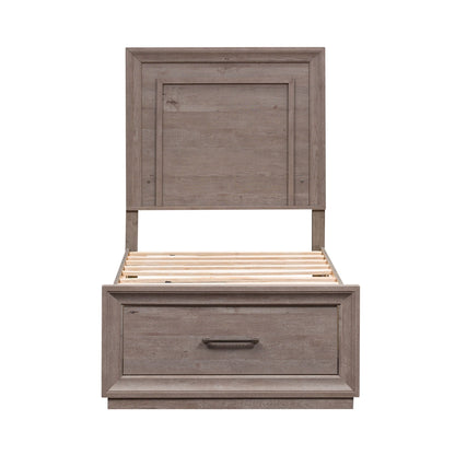 Horizons - Twin Storage Bed - Medium Gray - Hornell Furniture Outlet