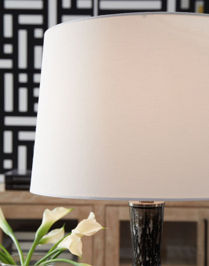 Tenslow - Antique Black - Glass Table Lamp - Hornell Furniture Outlet