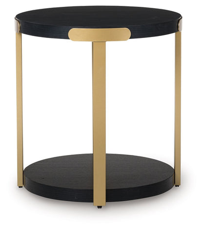 Shylore - Black / Brass Finish - Occasional Table Set (Set of 3) - Hornell Furniture Outlet