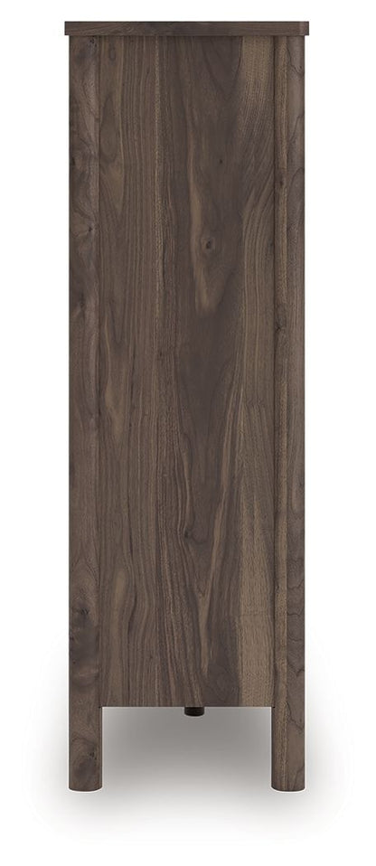 Pamytta - Brown - Five Drawer Wide Chest - Hornell Furniture Outlet