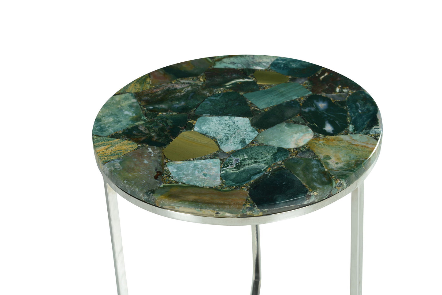 Foster - Jaspe Top Chairside Table - Green - Hornell Furniture Outlet