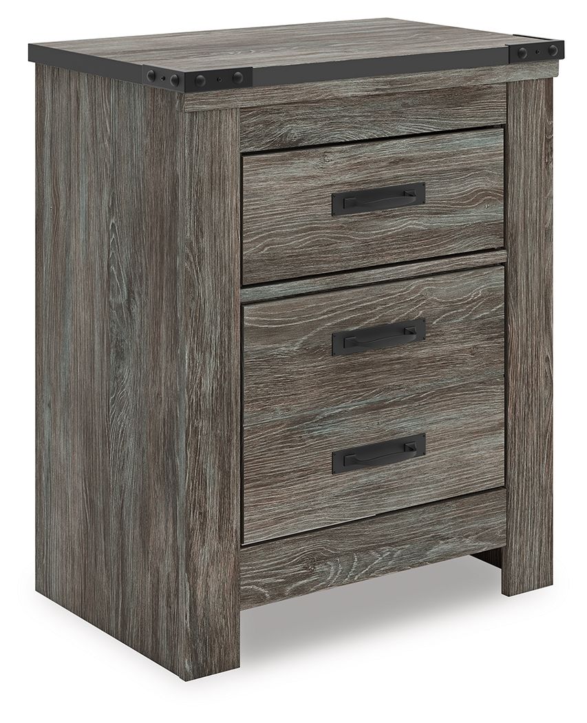 Frandern - Gray - Two Drawer Night Stand - Hornell Furniture Outlet