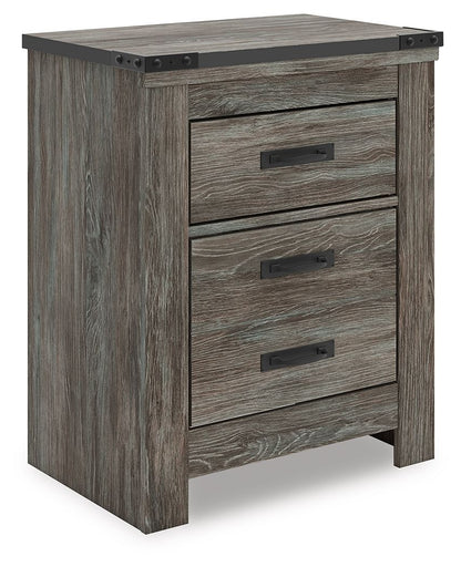 Frandern - Gray - Two Drawer Night Stand - Hornell Furniture Outlet
