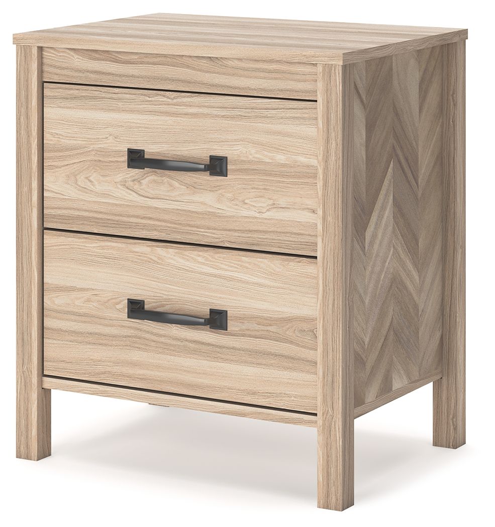 Battelle - Tan - Two Drawer Night Stand - Hornell Furniture Outlet