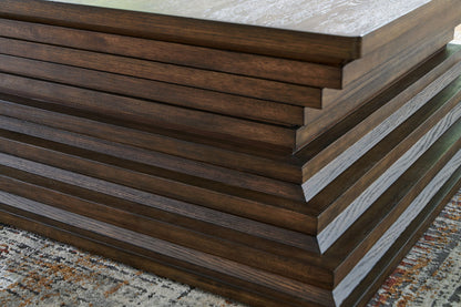 Hannodream - Warm Brown - Square Cocktail Table - Hornell Furniture Outlet