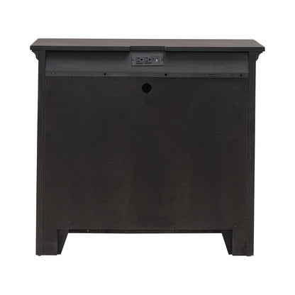 Paradise Valley - 2 Door Bedside Chest With Charging Station - Dark Brown - Hornell Furniture Outlet