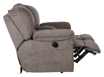 Reyes - Lay Flat Reclining Console Loveseat With Storage & Cupholders - Hornell Furniture Outlet