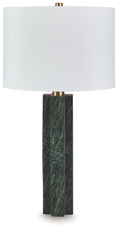 Keegan - Green - Marble Table Lamp - Hornell Furniture Outlet