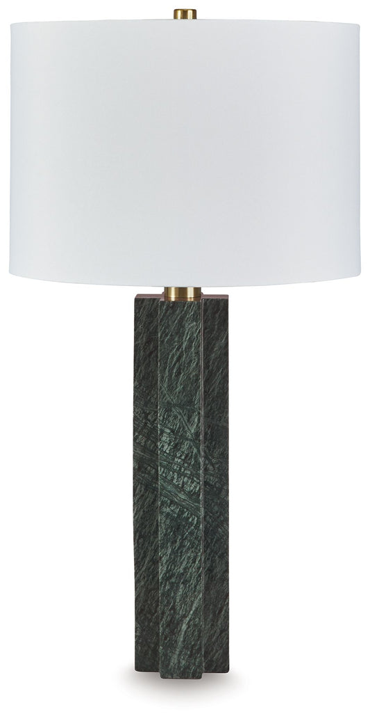 Keegan - Green - Marble Table Lamp - Hornell Furniture Outlet