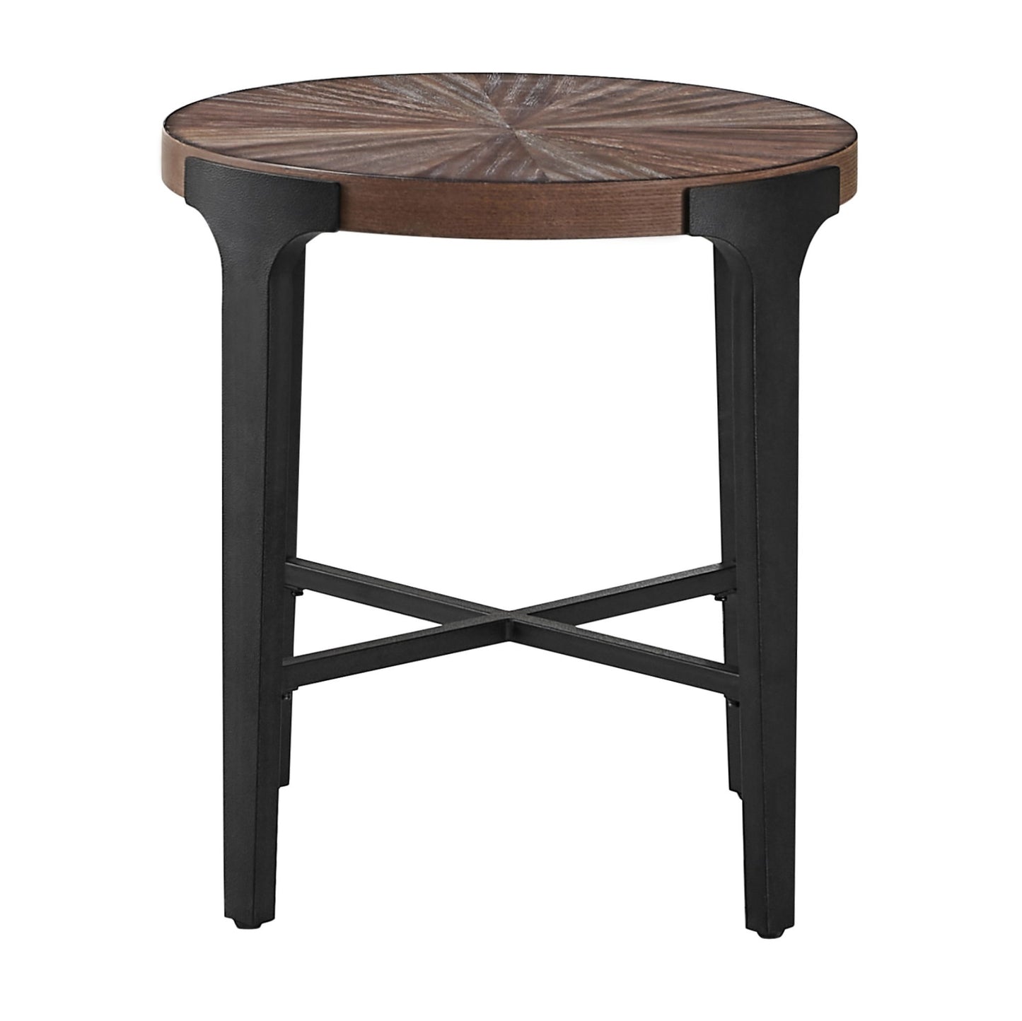 Chevron - Round End Table - Brown - Hornell Furniture Outlet