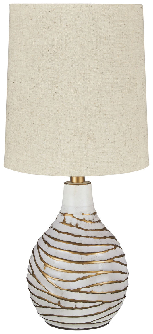Aleela - White / Gold Finish - Metal Table Lamp - Hornell Furniture Outlet