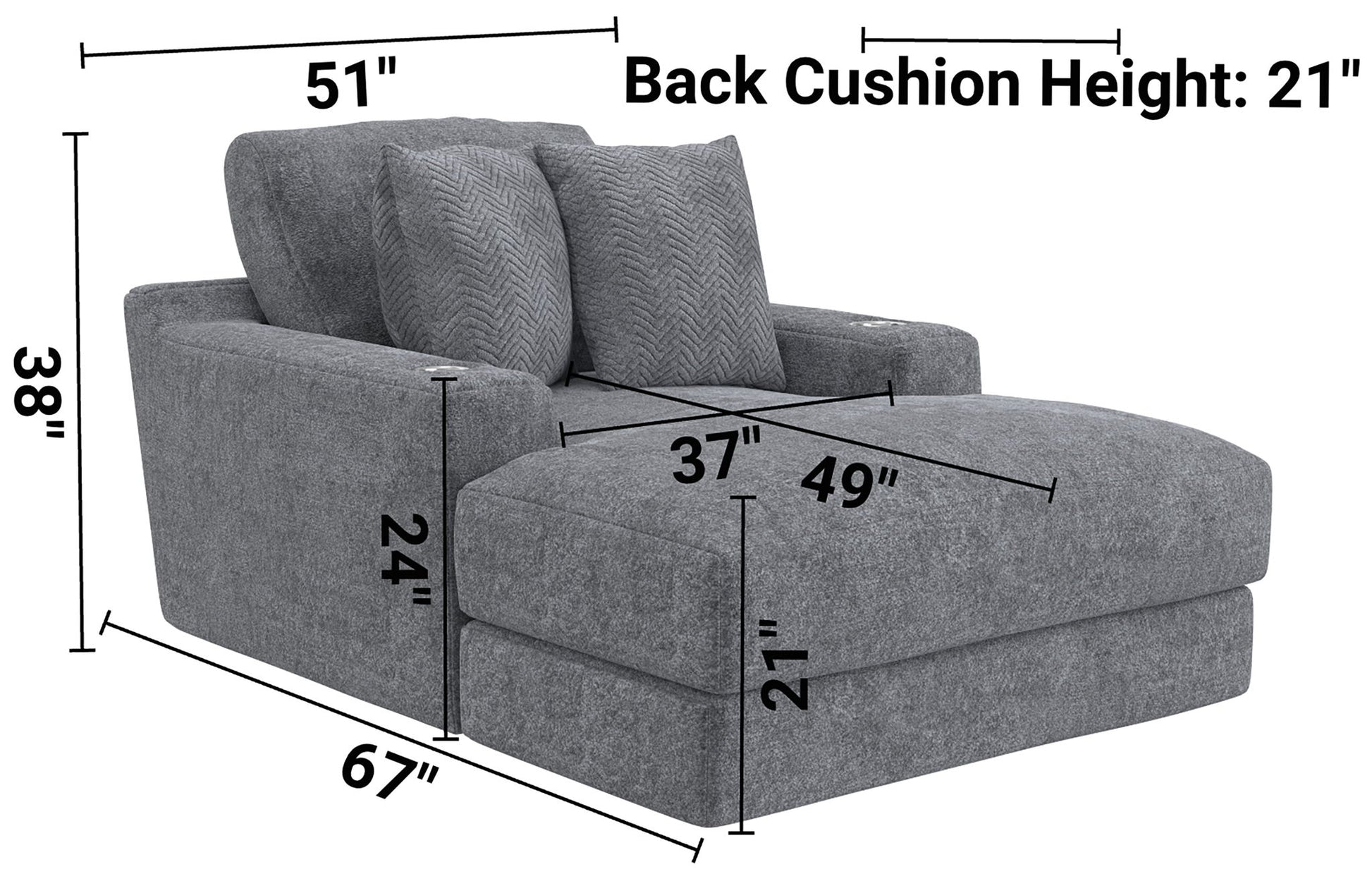 Cozy - Chaise With USB - Hornell Furniture Outlet