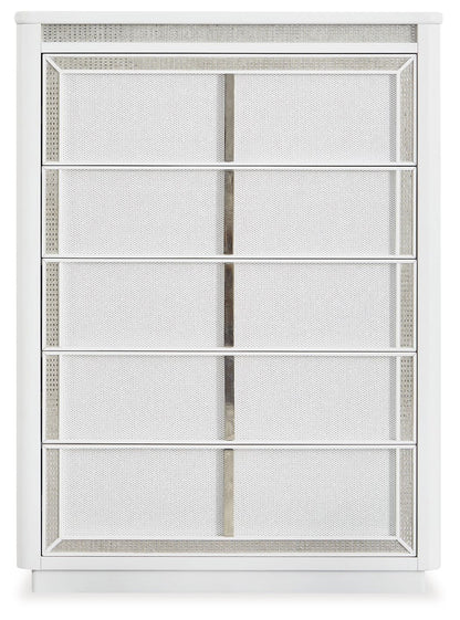 Chalanna - White - Five Drawer Chest - Hornell Furniture Outlet