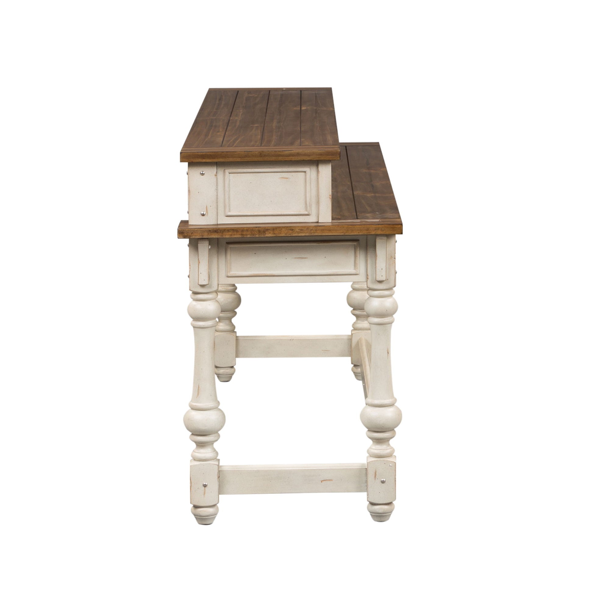 Morgan Creek - 4 Piece Console Set (1 Console 3 Stools) - White - Hornell Furniture Outlet