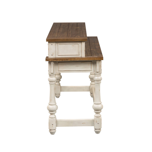 Morgan Creek - 4 Piece Console Set (1 Console 3 Stools) - White - Hornell Furniture Outlet